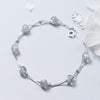 New S925 Sterling Silver Charming Bracelet Double Chain With 7pcs Moonstone Fine Jewelry for Women Girl Party Bijoux