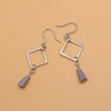 New Simple Temperament Geometry Drop Earrings Hollow Square S925 Silver Dangle Pendientes Earrings For Women Brincos