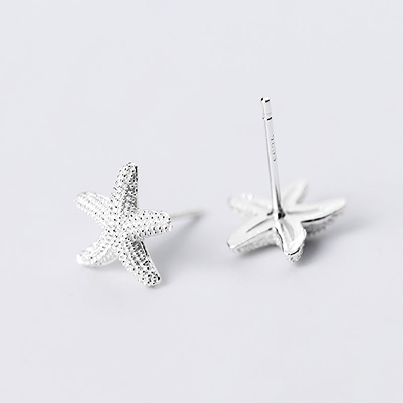New Starfish S925 Sterling Silver Stud Earrings For Woman Fashion Fine Jewelry Girl Party Cute Brincos Femel Dropshiping