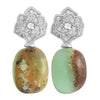 New Statement Drop Earrings S925 Silver Micro Paved CZ Crystal with Single Natural Stone Scarce Australian Jade Brincos