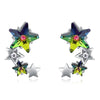 Newest Vintage Stud Earrings S925 Sterling Silver with Multi Crystal CZ Stone Star Shape Fine Jewelry for Women Brincos