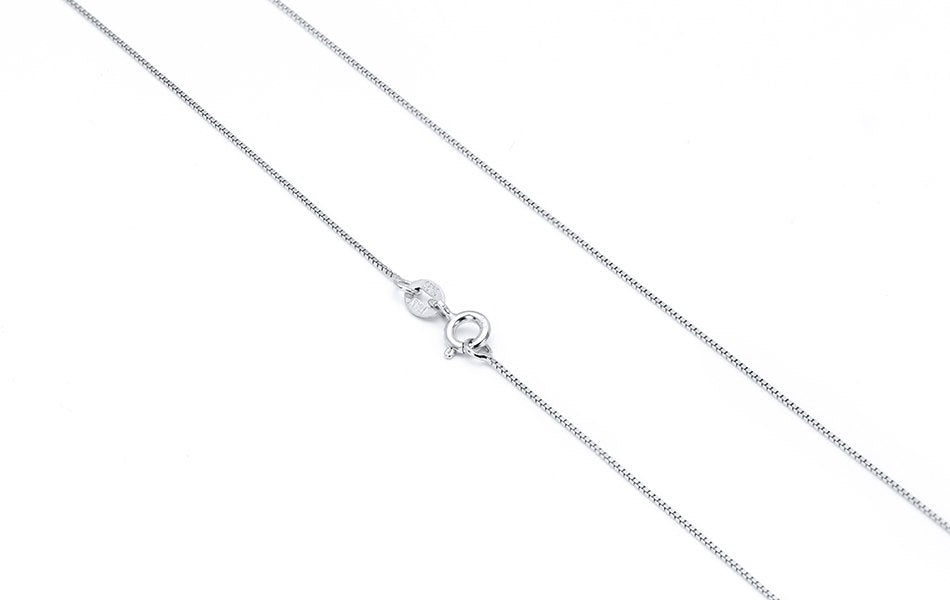 Simple Real 925 Sterling Silver Box Chain Lead & Nickel Free Fashion Spring-ring-clasps 45cm Charming Chains for Pendant
