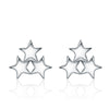 Very Cute Elegant Design S925 Sterling Silver 3pcs Stars Shape Stud Earrings Rhodium Plated Ear Brincos for Women Bijoux