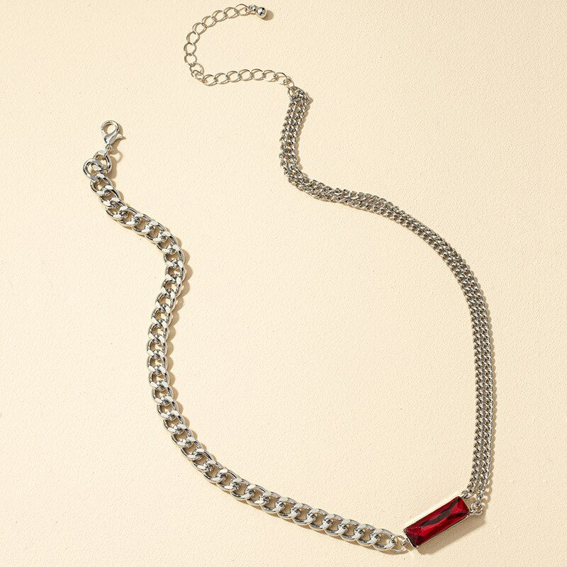 INS 2 Colors Zircon Multi-layered Necklace Women Personality Hiphop Choker