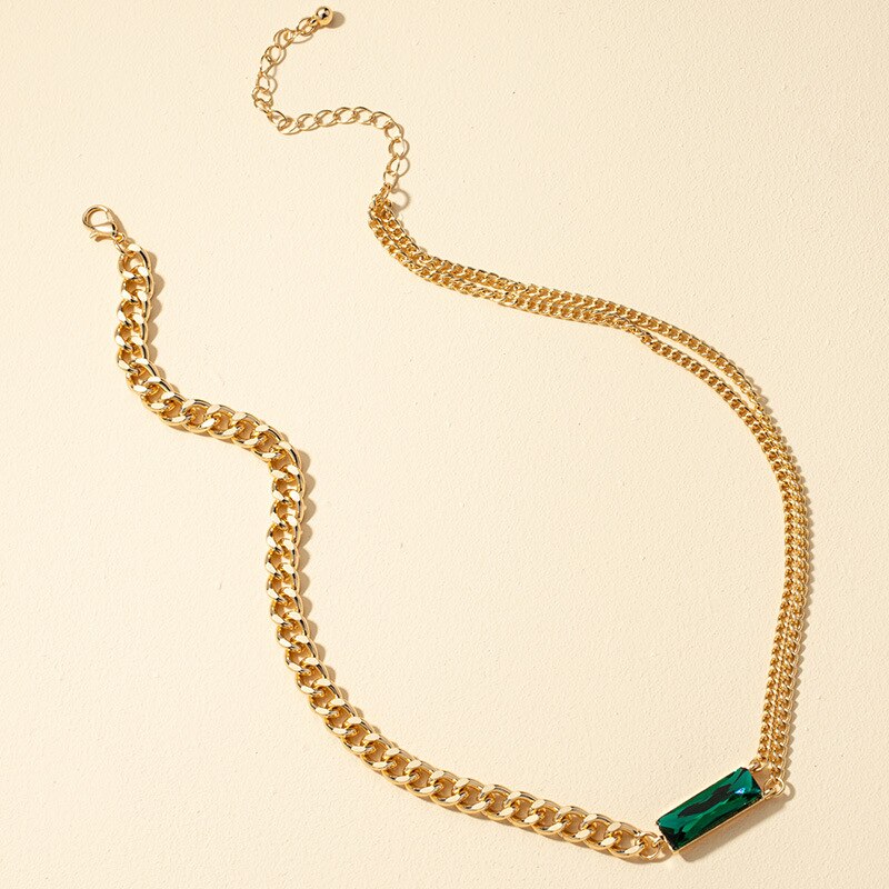 INS 2 Colors Zircon Multi-layered Necklace Women Personality Hiphop Choker