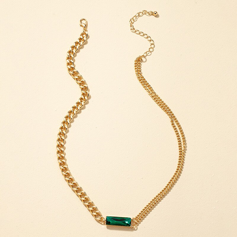 INS 2 Colors Zircon Multi-layered Necklace Women Personality Hiphop Choker