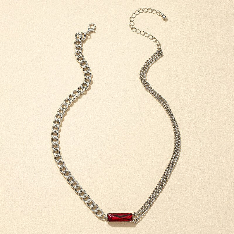 INS 2 Colors Zircon Multi-layered Necklace Women Personality Hiphop Choker