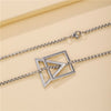 INS Simple Geometric Triangle Square Necklace Female/Male Titanium Steel Stainless Steel Necklace Hip Hip Cloth Accessories