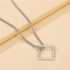 INS Simple Geometric Triangle Square Necklace Female/Male Titanium Steel Stainless Steel Necklace Hip Hip Cloth Accessories
