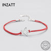 Authentic 925 Sterling Silver Ethnic Red Rope Hollow Star Bracelet Fine Jewelry For Women Party Trendy Accessories Gift