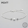 Authentic 925 Sterling Silver Geometric Square BOX Chain Bracelet Fine Jewelry For Women Party Trendy Accessories Gift