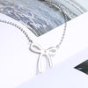 Elegant Bohemia Zircon Bowknot Pendant Necklace Real 925 Sterling Silver Romantic Fine Jewelry For Women Accessories Gift