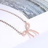 Elegant Bohemia Zircon Bowknot Pendant Necklace Real 925 Sterling Silver Romantic Fine Jewelry For Women Accessories Gift