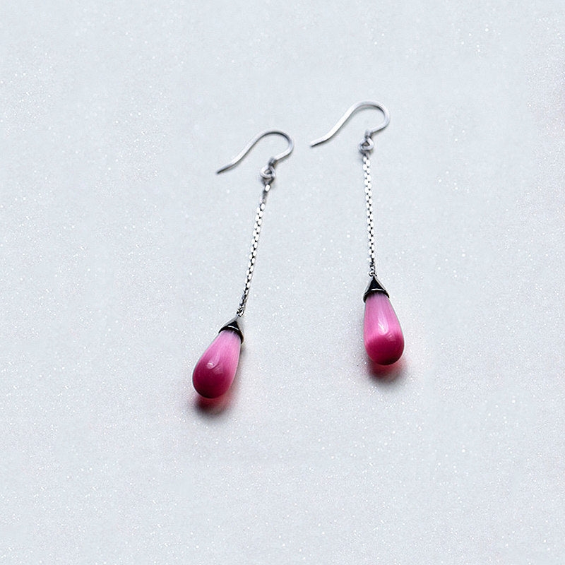 Elegant Real 925 Sterling Silver Chain Tassel Water Drop Dangle Drop Earrings 2020 Fine Jewelry For Women Wedding Party