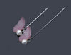 Elegant Three Colors Butterfly Pearl Dangle Drop Earrings 925 Sterling Silver Chain tassel Boho Fine Jewelry For Women