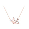 Ethnic Cute Paper Crane Choker Pendant Necklace Real 925 Sterling Silver Fine Jewelry For Women Party Accessories Bijoux