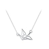 Ethnic Cute Paper Crane Choker Pendant Necklace Real 925 Sterling Silver Fine Jewelry For Women Party Accessories Bijoux