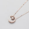 Exquisite Zircon Moon Star Pendant Necklace for Charm Women Wedding 925 Sterling Silver Fine Jewelry Accessories Gift