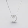 Exquisite Zircon Moon Star Pendant Necklace for Charm Women Wedding 925 Sterling Silver Fine Jewelry Accessories Gift