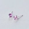 Geometric Square Blue Pink Crystal Stud Earrings 925 Sterling Silver Fine Jewelry ForWomen Party Elegant 2020 Accessories