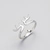 Irregular Deer Antlers Personality Adjustable Ring Real 925 Sterling Silver Fine Jewelry For Women Christmas Cute Gift