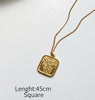 MINImalist Gold Round Square Rose Flower Pendant Necklace 925 Sterling Silver Jewelry 45CM or 55CM Chain For Women Gift