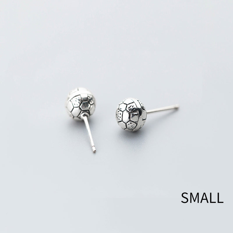 Minimalist 2020 Real 925 Sterling Silver Sport Football Stud Earrings For Women Fine Jewelry Personality Accessories