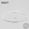 Minimalist 925 Sterling Silver Circle Bracelet For Women Round Geometric Metal Chain Fine Jewelry Party Birthd Gift