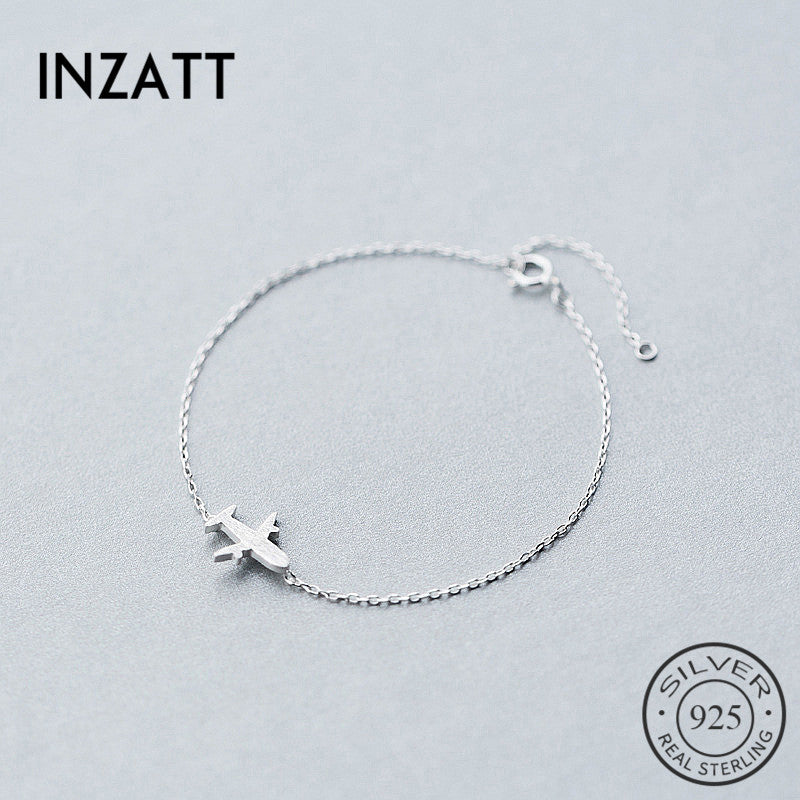 Minimalist Geometric Plane Bracelet Real 925 Sterling Silver Personality Fine Jewelry For Women Birthd Accessories