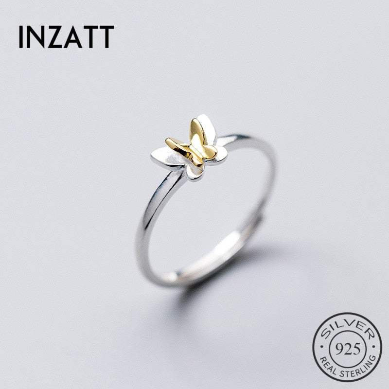 New Adjustable Real 925 Sterling Silver Ring Cute Colorful Butterfly Romantic Women Fine Jewelry For Girls Kids Lady Gift