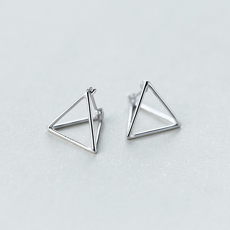 Punk MInimalist Geometric Triangle Hoop Earrings Charm 925 Sterling Silver Fine Jewelry For Women Personality Accessories