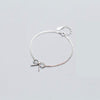 Real 925 Sterling Silver Double Chain Hollow Bow-knot Elegant Bracelet Fine Jewelry For Women Romantic Anniversary Party