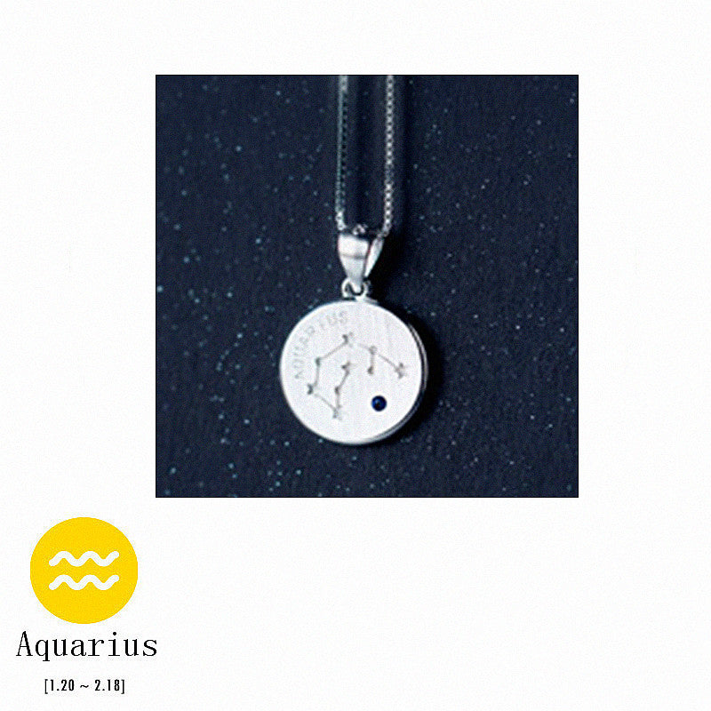 Real 925 Sterling Silver Fashion Zircon Constellation Choker Necklace 2020 Fine Jewelry For Women Birthd Party Gift