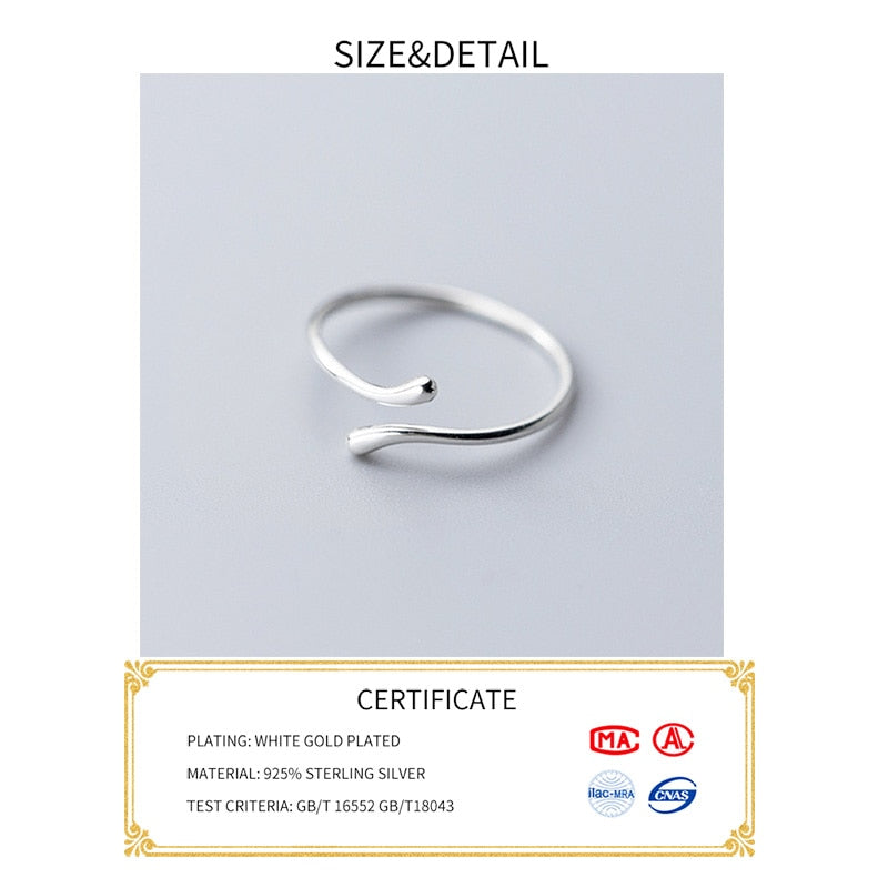 INZATT Real 925 Sterling Silver Geometric Adjustable Ring For Fashion Women Party Fine Jewelry Minimalist Punk Accessories