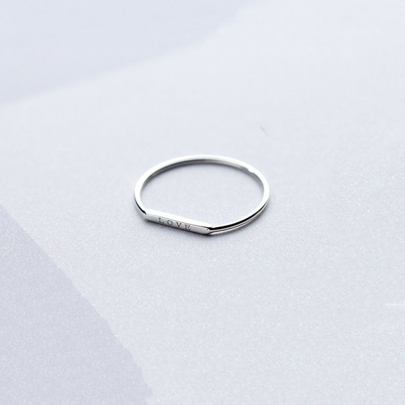 INZATT Real 925 Sterling Silver Love Letter Ring For Fashion Women Party Cute Fine Jewelry Minimalist Accessories 2020 Gift