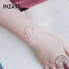 Real 925 Sterling Silver Minimalist Geometric Round Punk Bracelet Fine Jewelry For Women Party Trendy Accessories Gift