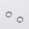 Real 925 Sterling Silver Minimalist Smooth Round Hoop Earrings Fine Jewelry Personality Accessories Black White Color