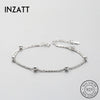 Real 925 Sterling Silver Smooth Surface Beads Double Bracelet Minimalist Fine Jewelry For Women Party Accessories Gift