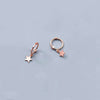 Real 925 Sterling Silver Star Cross Beads Heart Pendant Hoop Earrings For Women Party Prevent Allergy Trendy Fine Jewelry