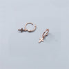 Real 925 Sterling Silver Star Cross Beads Heart Pendant Hoop Earrings For Women Party Prevent Allergy Trendy Fine Jewelry