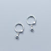 Real 925 Sterling Silver Star Cross Beads Heart Pendant Hoop Earrings For Women Party Prevent Allergy Trendy Fine Jewelry