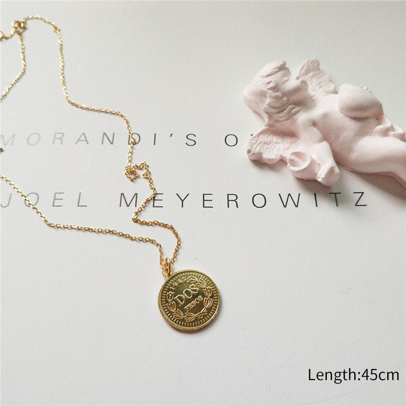 Real 925 Sterling Silver Vintage Disc Queen Elizabeth Coin Pendant Necklace Fine Jewelry For Women Party Accessories Gift