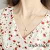 Religious Real 925 Sterling Silver Cross Christian Pendant Necklaces 45CM 55CM Chain Fine Jewelry For Women Fashion Gift