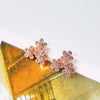 Romantic 925 Sterling Silver Snowflake Zircon Flower Stud Earrings Fine Jewelry Two Colors For Women Wedding Party Gift