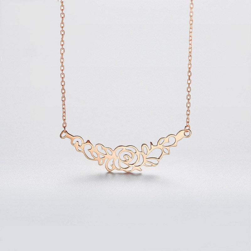 Romantic Hollow Carved Vintage Flower Pendant Necklace For Charm Women Engagement party Fine Jewelry Accessories Gift