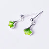 Trendy Authentic 925 Sterling Silver Red Green Enamel Leaf Dangle Drop Earrings 2020 For Women Fashion Fine Jewelry Gift
