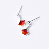 Trendy Authentic 925 Sterling Silver Red Green Enamel Leaf Dangle Drop Earrings 2020 For Women Fashion Fine Jewelry Gift
