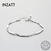 Trendy Real 925 Sterling Rectangle Bracelet For Charm Women Office Geometric Elegant Metal BOx Chain Link Fine Jewelry