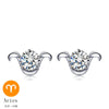 Trendy Real 925 Sterling Silver Zircon Constellation Stud Earrings Party For Women Leo Gemini Aries Fine Jewelry Gift