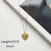Vintage Geometric Gold Heart Square Pendant Necklace 925 Sterling Silver Fashion Jewelry 45CM 55CM Chain For Women Gift